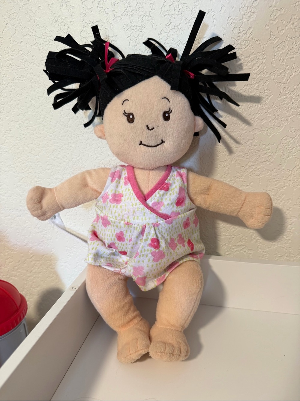 Manhattan Toy Stella Plush Baby Doll Stuffed Animal Toy 14” Black Hair